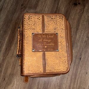 Brown Embossed Bible Cover #2013